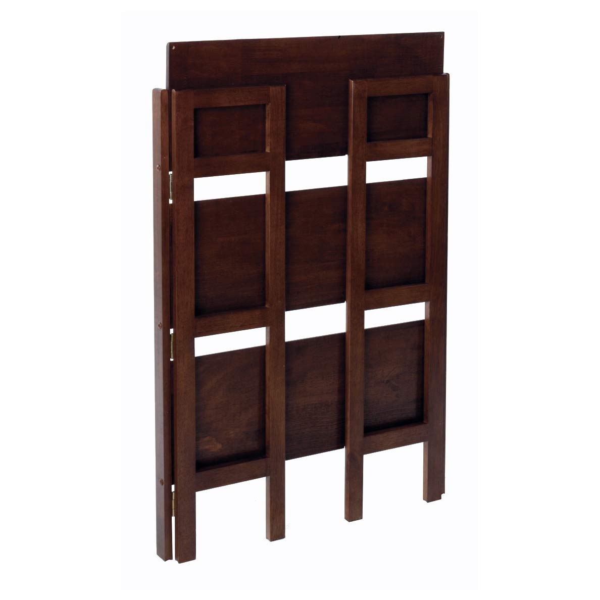 Winsome Wood Torino 3-PC Set Folding Bookcase w/Fabric Basket Storage and Organization, Antique Walnut/Black
