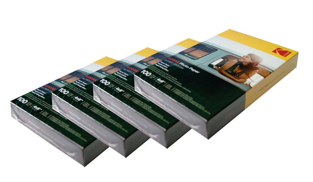 Kodak Photo Paper Gloss 4 X 6, 400 Count, 52Lb-200 G/M 2-8.5Mil (4-Pack Of 41180-1743327) Not Compatible With Kodak Dock Printer