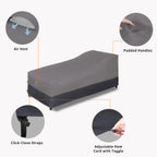 Easy-Going Waterproof Outdoor Chaise Lounge Cover, Heavy Duty Patio Lounge Chair Cover, Windproof Outdoor Furniture Cover With Air Vent 2 Pack-78Wx35.5Dx33H Inch, Gray/Dark Gray