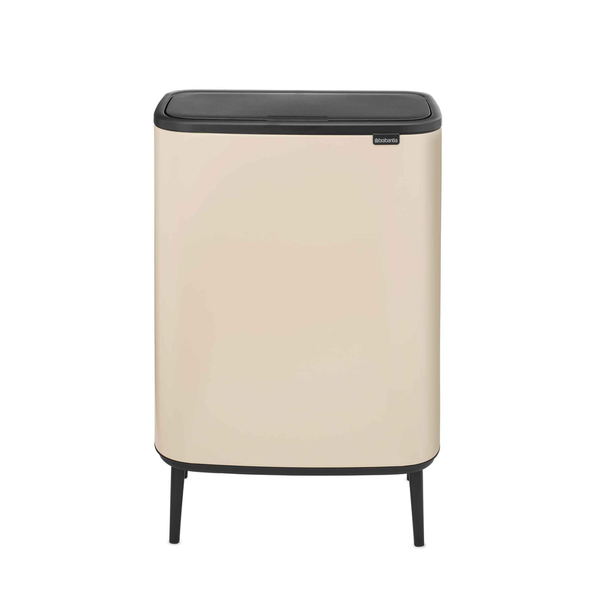 Brabantia Bo Touch Bin Hi 2 x 30L/6.6 Gallon (Soft Beige), DualContainer Trash Can for Kitchen, SoftTouch Garbage Can with 2 I