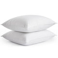 Goose Down Feather Pillows, Soft Bed Pillows Standard Size Set Of 2, 100% Soft Cotton Shell, Hotel Pillows For Back, Stomach Or