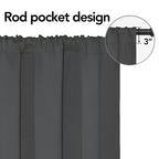 Easy-Going Rod Pocket Blackout Curtains For Bedroom, Room Darkening Window Curtains For Living Room, Thermal Insulated Noise Reduction Solid Window Drapes, 2 Panels(42X45 In, Gray)