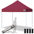 Eurmax Usa 8'X8' Pop Up Canopy Tent Commercial Instant Canopies With Heavy Duty Roller Bag,Bonus 4 Sand Weights Bags (Burgundy)