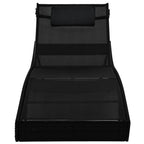 vidaXL Sun Lounger - Adjustable and Comfortable Poly Rattan Sunbed with Pillow, Suitable for Outdoor Use - Easy to Assemble - Perfect for Patio, Garden or Poolside