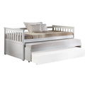 HomeRoots 43" X 80" X 32" White Wood Daybed & Pull-Out Bed