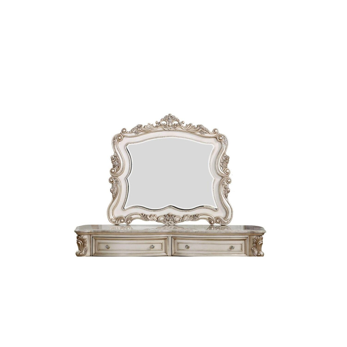 Acmegorsedd Wooden Arched Mirror In Gold Ivory