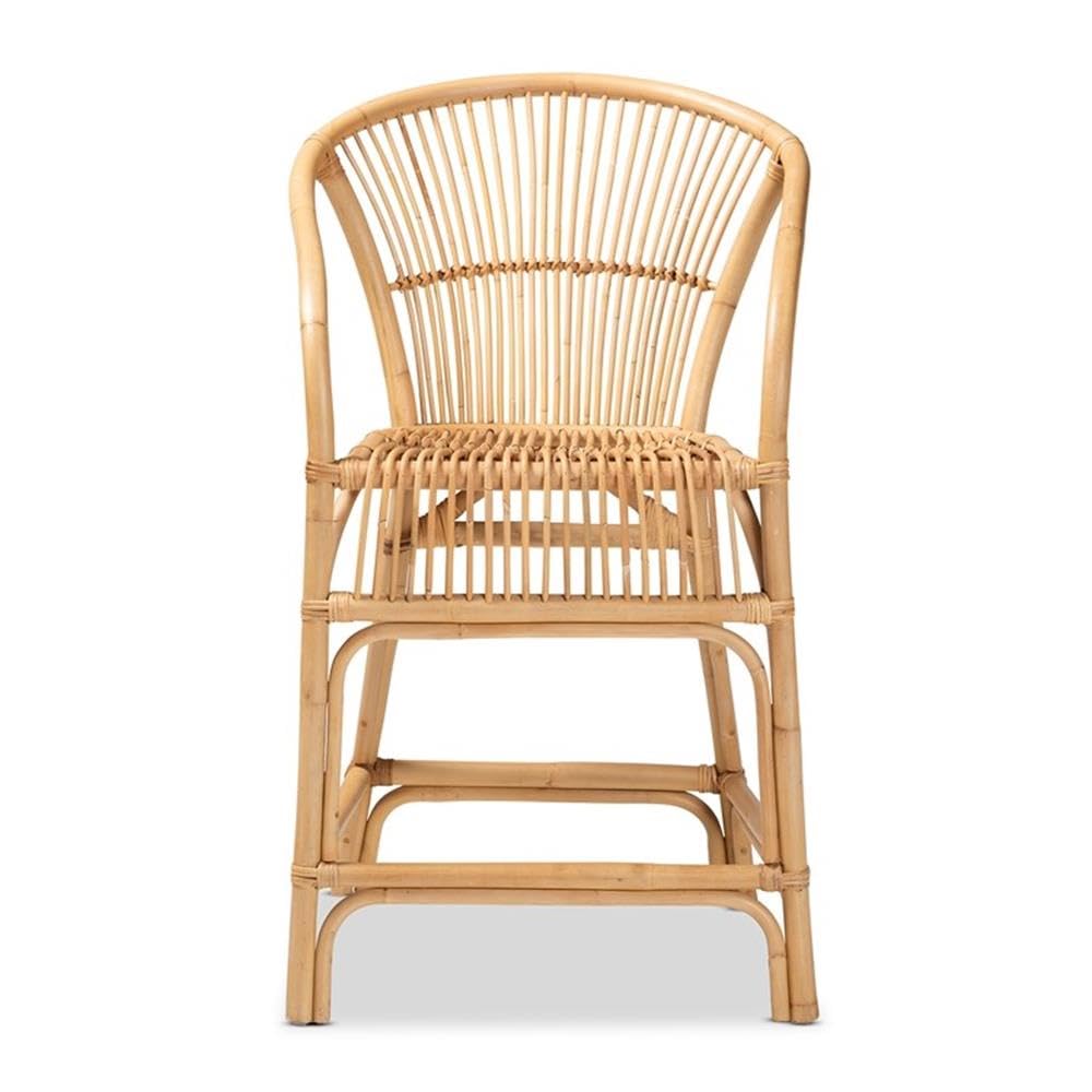 Baxton Studio Murai Modern Bohemian Natural Brown Rattan Counter Stool
