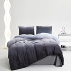 Clothknow Dark Grey Velvet Queen Comforter Set 3Pcs Gray White Fluffy Bedding Comforter Sets Gray Queen Comforter Soft Grey Velvet Queen Size Comforter Sets
