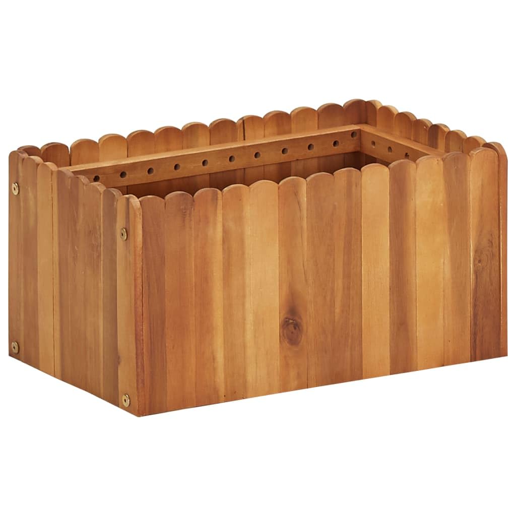 Vidaxl Rectangular Planter Planter Flower Pot Planter Plant Pot Garden Balcony Porch Outdoor 50 X 30 X 25 Cm Solid Acacia Wood