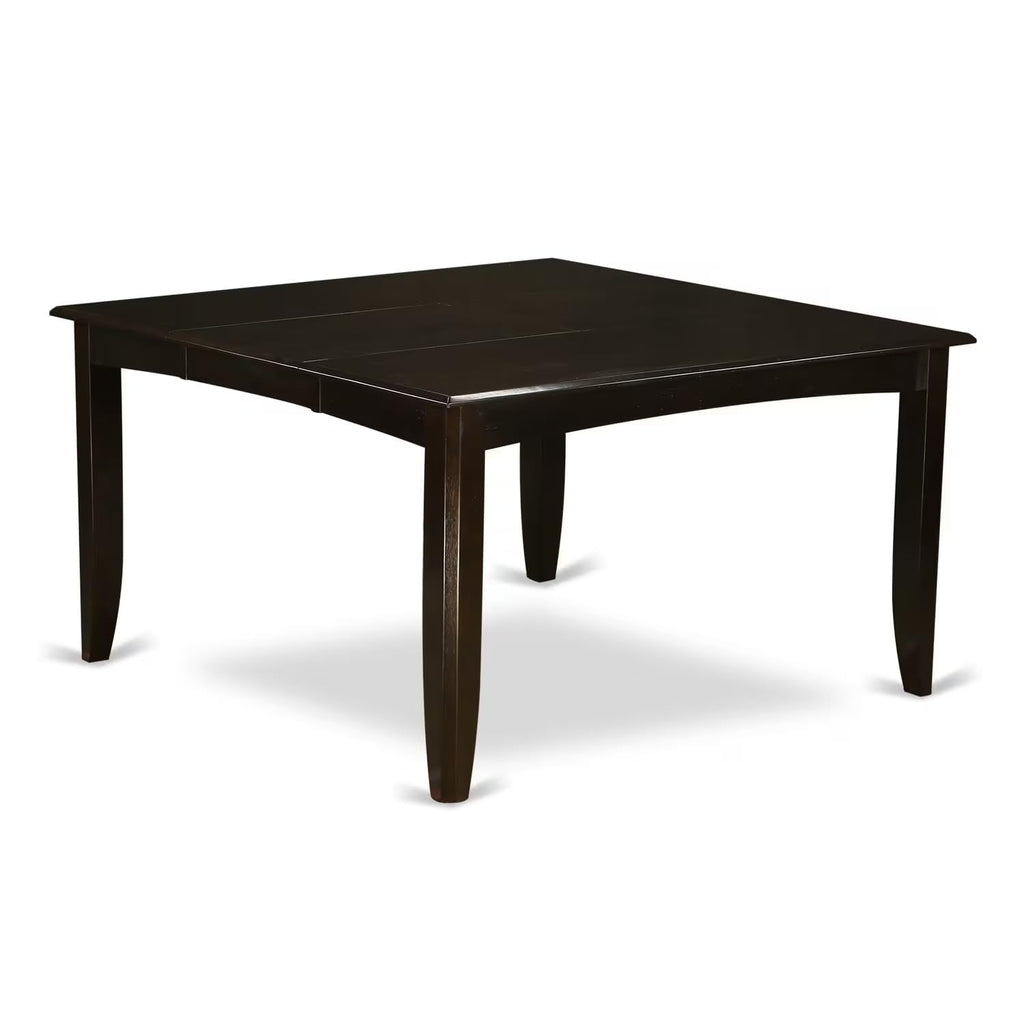 East West Furniture PFCA6-CAP-W 6 Piece Kitchen Table Set Contains a Square Dining Table with Butterfly Leaf and 4 Dining Chairs with a Bench, 54x54 Inch, Cappuccino