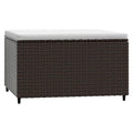 vidaXL Brown Patio Footrests with Cream Cushions - Poly Rattan Outdoor Loungers for Garden, Patio, Deck Living