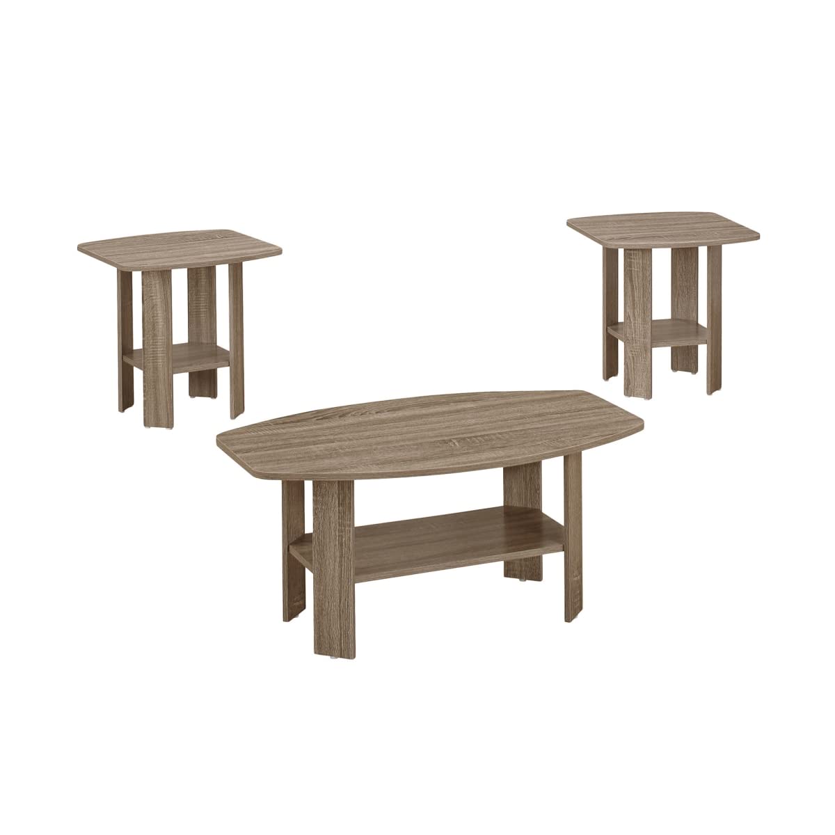 HomeRoots 366081 Table Set, Dark Taupe - 3 Piece