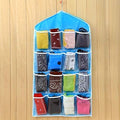 Ventwilla Foldable Transparent Wardrobe Organiser Storage Bag With 16 Pockets (Random Color Available)