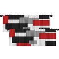 Emvency 2 Pack Valances Window Treatments Red and Black Geometry Abstract Modern Art Blackout Drapes Adjustable Curtain Valances