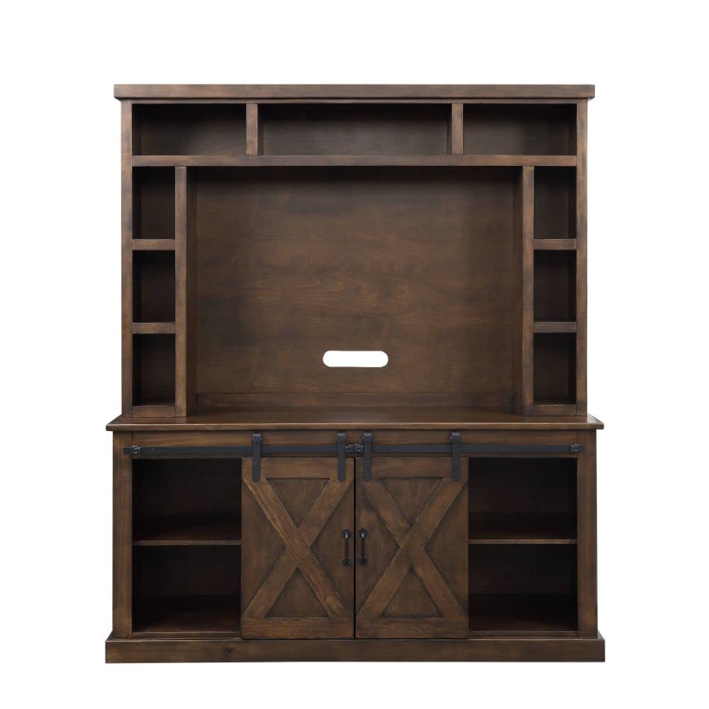 Acme Furniture Aksel Entertainment Center w/Fireplace in Walnut
