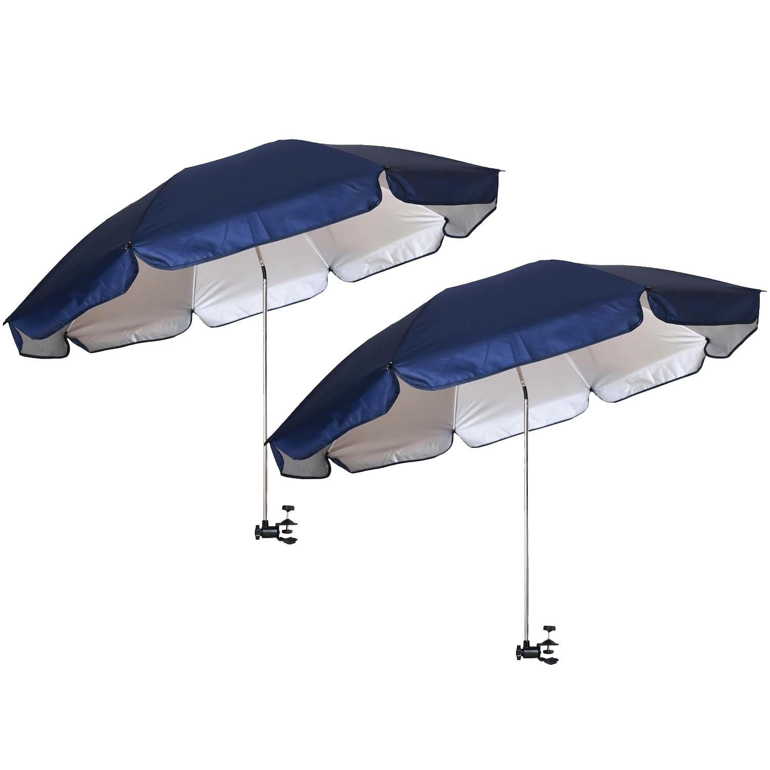 AMMSUN XL Chair Umbrella with Universal Clamp Adjustable 47 inches and 360-degree Swivel UPF 50+, Portable Clamp on Camping or B