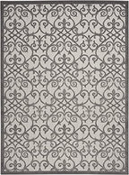 HomeRoots Grey/Charcoal 100% Polypropylene 8’ x 11’ Gray and Charcoal Indoor Outdoor Area Rug