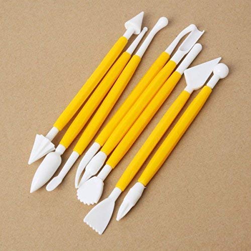 Smitex Double Ended Cake Decorating Sugar Craft & Clay Modelling Plastic Tool Kit (Multicolor)