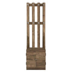Acme Sanuye Wooden Hall Tree with 8 Hooks and 2 Doors in Weathered Oak