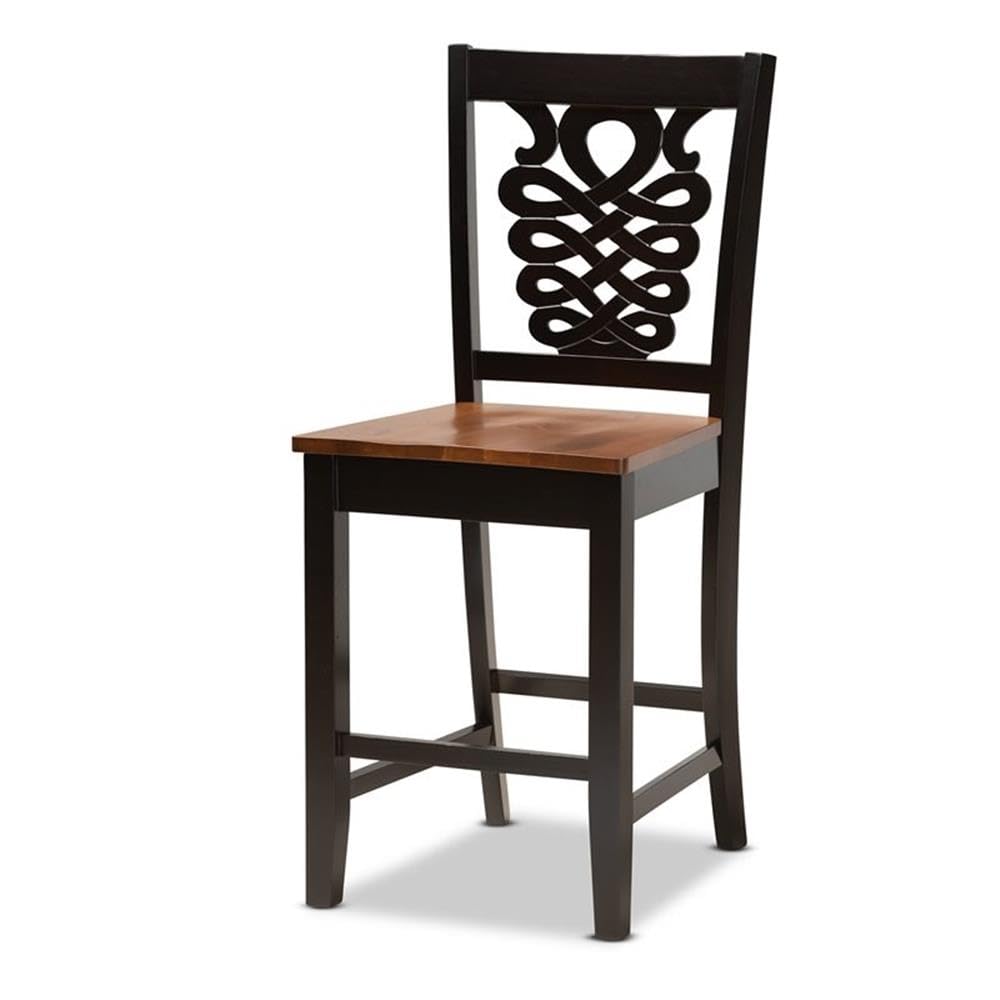 Baxton Studio Gervais Modern and Contemporary Transitional Two-Tone Dark Brown and Walnut Brown Finished Wood 5-Piece Pub Set