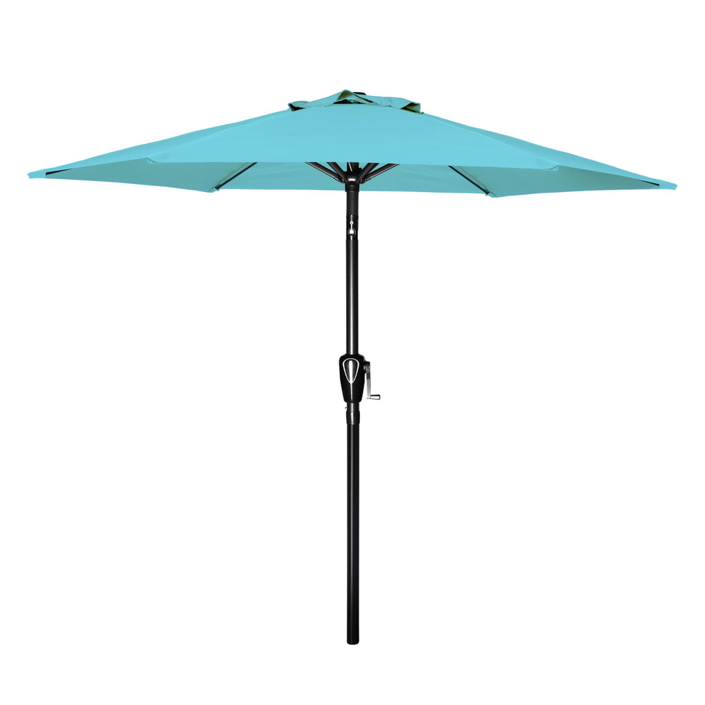 Simple Deluxe 7.5Ft Patio Umbrella Outdoor Table Market Yard Umbrella With Push Button Tilt/Crank, 6 Sturdy Ribs For Garden, Deck, Backyard, Pool, Turquoise