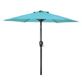 Simple Deluxe 7.5Ft Patio Umbrella Outdoor Table Market Yard Umbrella With Push Button Tilt/Crank, 6 Sturdy Ribs For Garden, Deck, Backyard, Pool, Turquoise