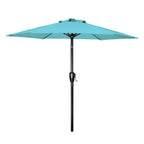 Simple Deluxe 7.5Ft Patio Umbrella Outdoor Table Market Yard Umbrella With Push Button Tilt/Crank, 6 Sturdy Ribs For Garden, Deck, Backyard, Pool, Turquoise