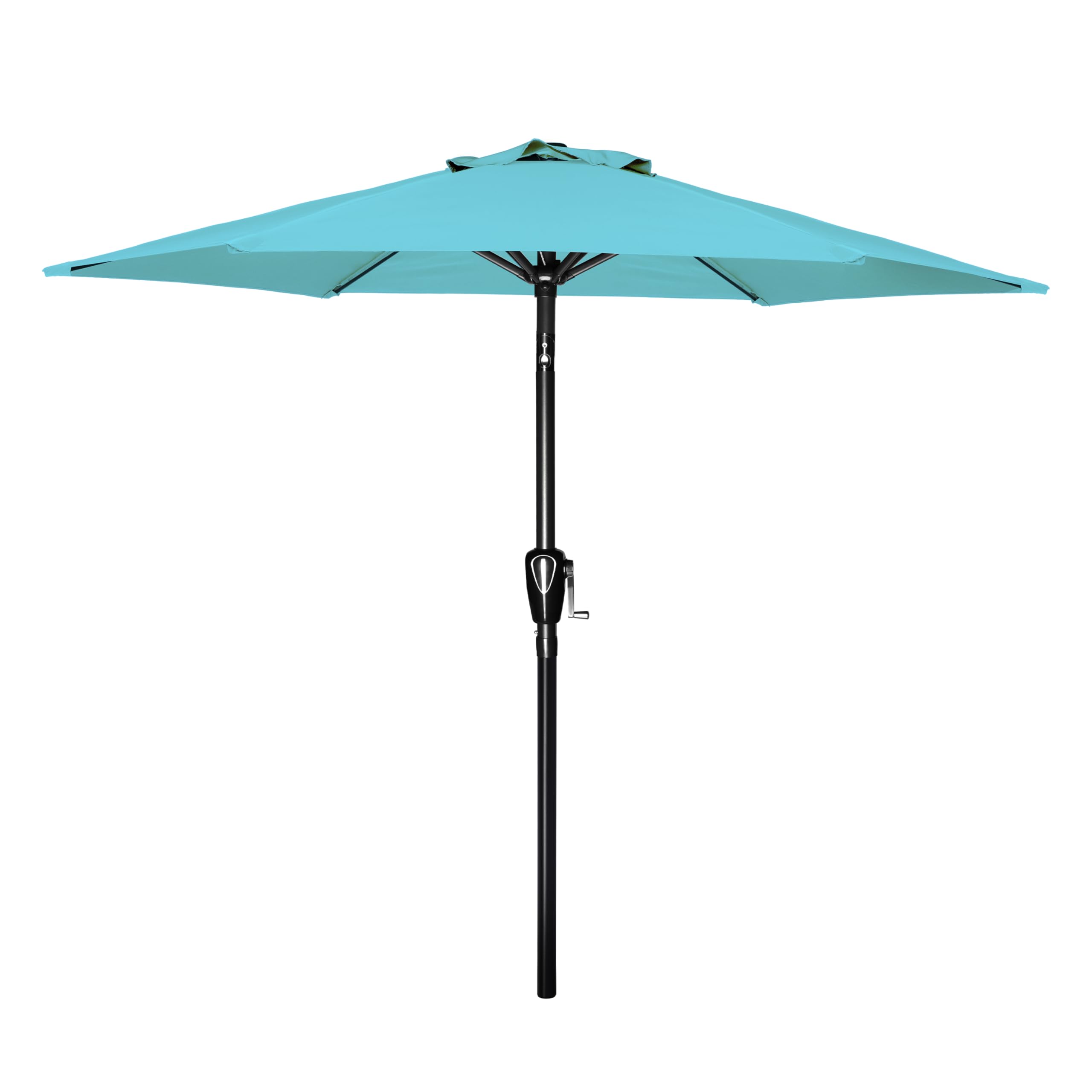 Simple Deluxe 7.5Ft Patio Umbrella Outdoor Table Market Yard Umbrella With Push Button Tilt/Crank, 6 Sturdy Ribs For Garden, Deck, Backyard, Pool, Turquoise