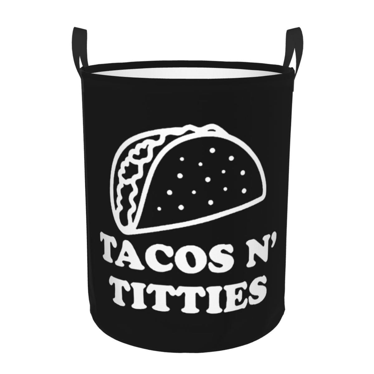 Tacos and Titties Laundry Baskets Dirty Clothes Storage Basket Foldable with Handles Laundry Basket, for Bedroom, Bathroom Mediu
