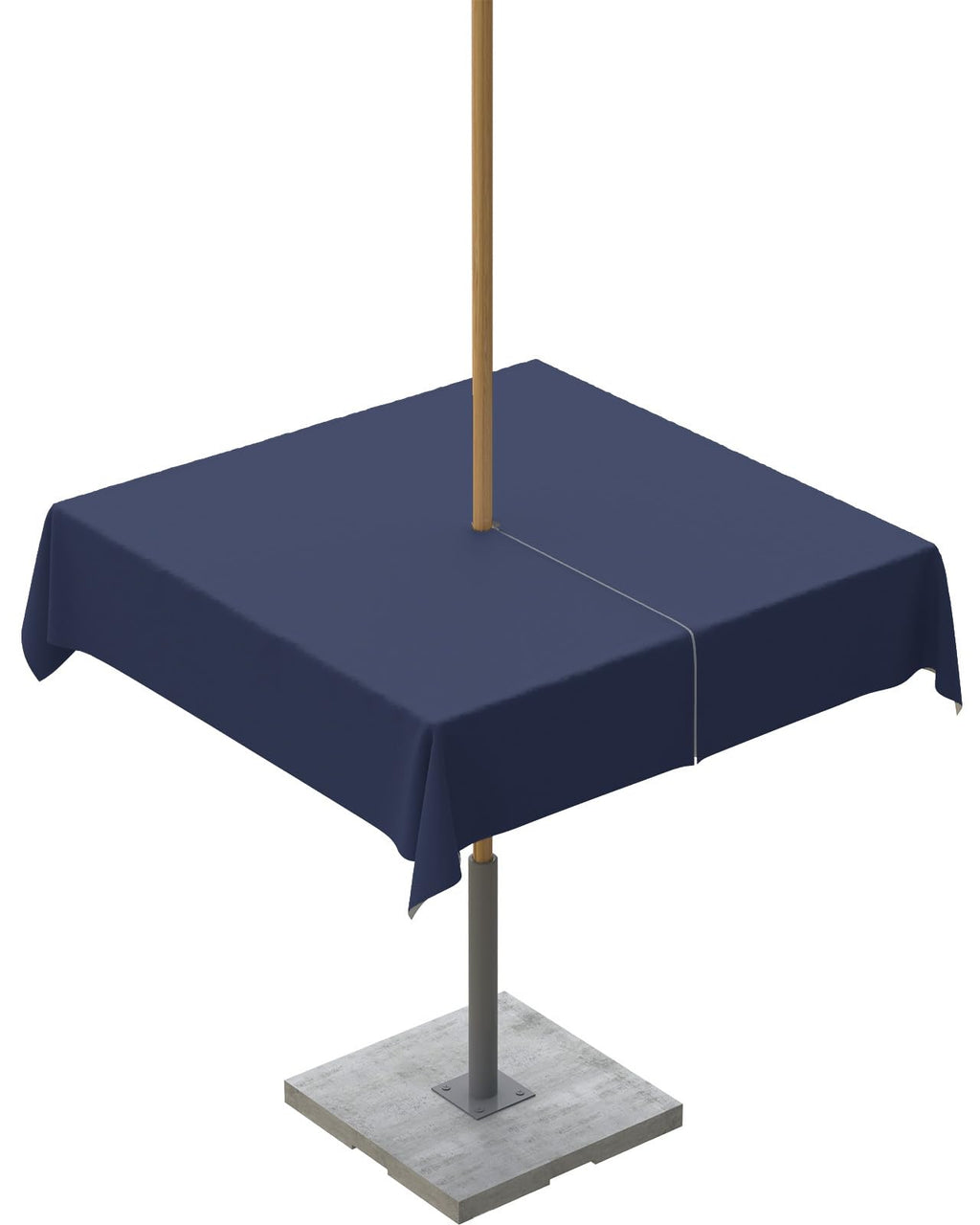 Queenker Navy Blue Outdoor Tablecloth With Umbrella Hole And Zipper, Solid Color Table Cover For Square Tables Waterproof Tablet