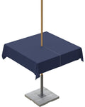 Queenker Navy Blue Outdoor Tablecloth With Umbrella Hole And Zipper, Solid Color Table Cover For Square Tables Waterproof Tablet