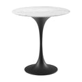 Modway White Lippa Round Artificial Marble Side Table EEI-5690-BLK-WHI