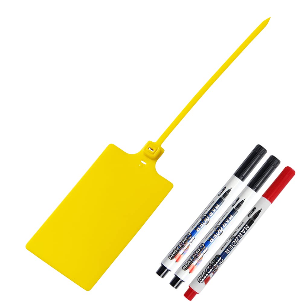 400Pcs Plastic Seals Shipping Label Tags, Writable Marker Big Sign Tie For Logistics, 255Mm Total Length Self Locking Inventory