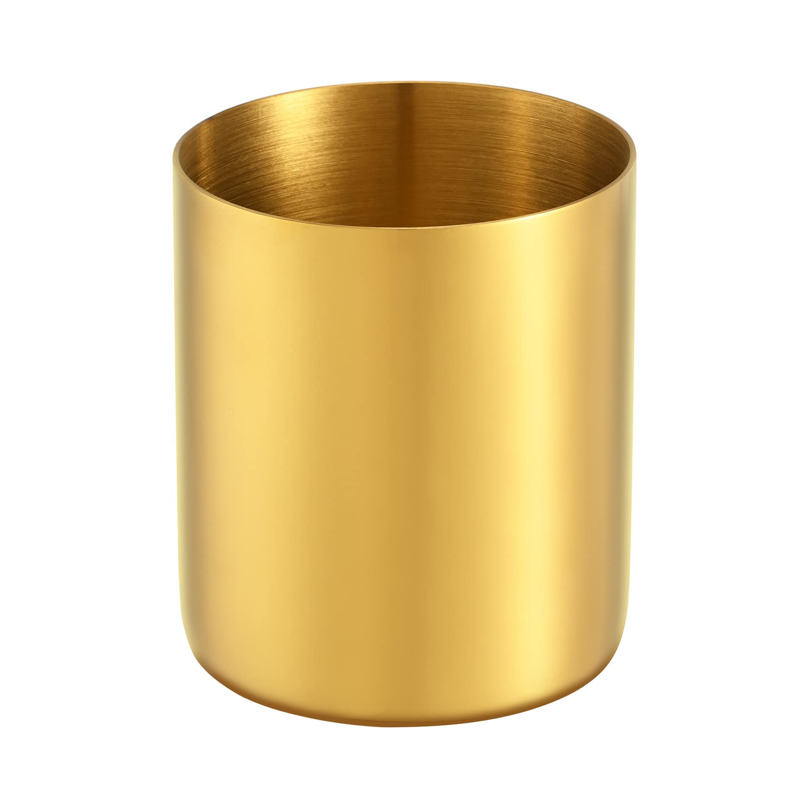 Luvtree Golden Round Steel Pen Holder,Pencil Holder Organizer For Desk,Makeup Brush Storage Holder,Toothbrush Holder,Kitchen Cou