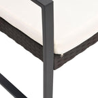 vidaXL 5-Piece Rattan-Styled Patio Dining Set with Cushions - Durable Polypropylene and Steel, with Comfortable Cushions, Brown & Anthracite