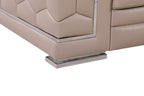 HomeRoots 29" to 38" Modern Beige Leather Sofa