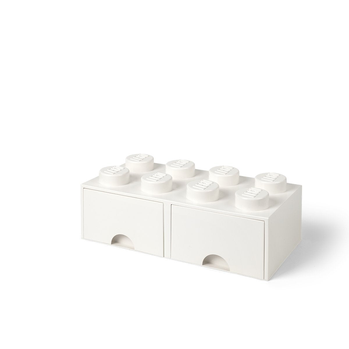 Lego Brick Drawer, 8 Knobs, 2 Drawers, Stackable Storage Box, White