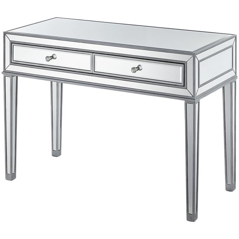 Elegant Lighting Desk in Antique Silver Paint