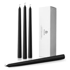 Pickood 10-Inch Tall Dripless Taper Candles Set of 4 - Black Tapered Candles, Perfect for Halloween - Smokeless, Unscented, Long