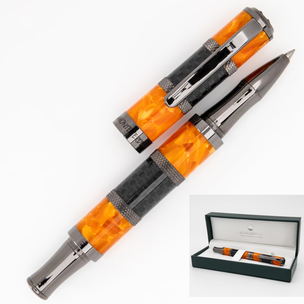 Monteverde Usa Regatta Sport Rollerball Pen, Blue/Yellow - Luxury Writing Instrument, Refillable Rollerball Pen, Standard Roller