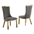 Best Quality Furniture Sc270-277 Dining Chairs, Dark Gray/Gold