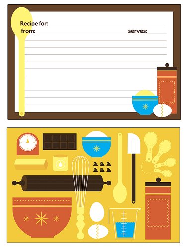 Meadowsweet Kitchens Recipe Card Set - 25 Double Sided Recipe Cards 4 x 6 Inch, Perfect Size Blank Cards for a Recipe Card Box, 