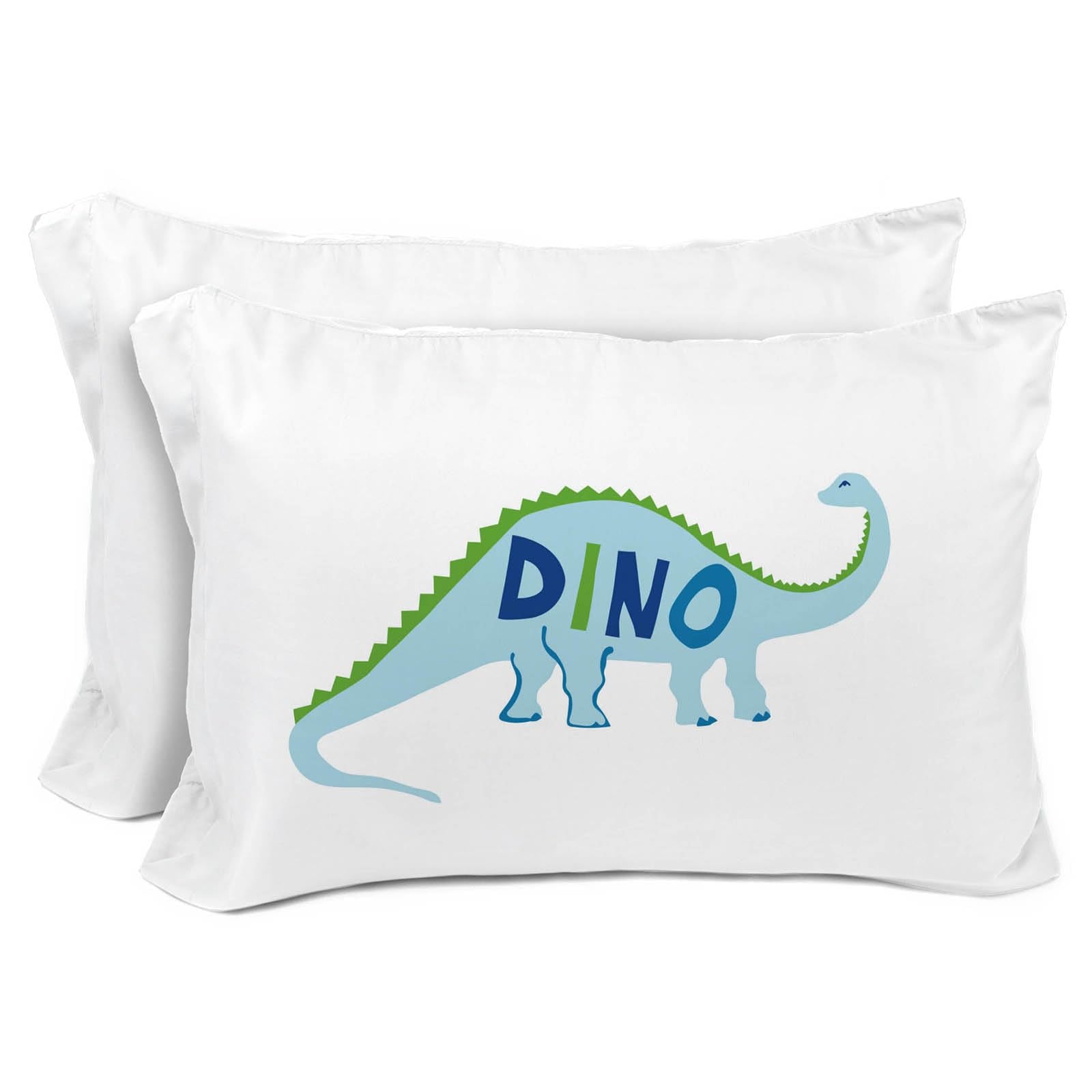 Sunny Side Up Dino Roar 2 Pack Reversible Pillowcases - Double Sided Pillow Covers, Kids Super Soft Dinosaur Bedding