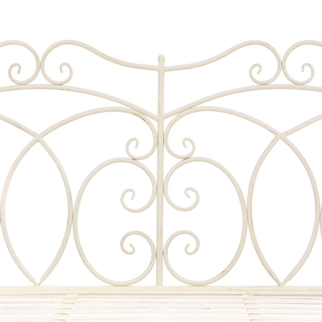 Patio Bench 40.9&quot; Iron Antique White
