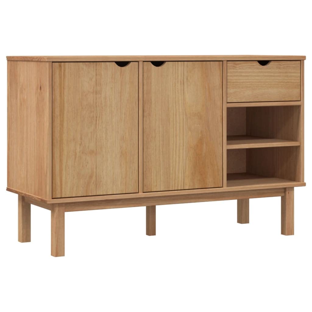 vidaXL OTTA Sideboard in Solid Wood Pine, Scandinavian Design, with Drawer and Compartment Storage, Measuring 44.9" x 16.9" x 28.9", Ideal for Organizing Essentials
