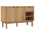 vidaXL OTTA Sideboard in Solid Wood Pine, Scandinavian Design, with Drawer and Compartment Storage, Measuring 44.9" x 16.9" x 28.9", Ideal for Organizing Essentials