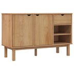 vidaXL OTTA Sideboard in Solid Wood Pine, Scandinavian Design, with Drawer and Compartment Storage, Measuring 44.9" x 16.9" x 28.9", Ideal for Organizing Essentials