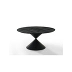 LILOLA LIVING Haven 59' Round Ebony Black Pedestal Dining Table with Hourglass Base