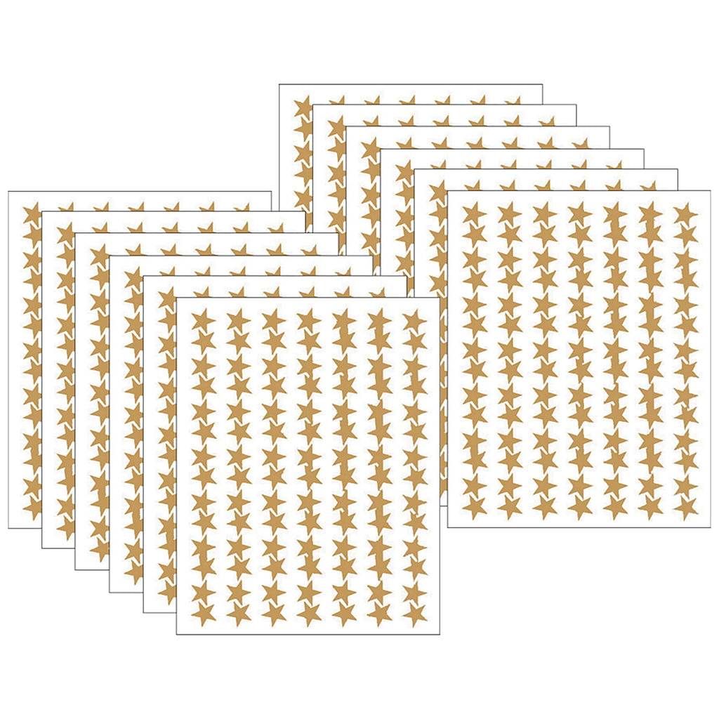 Teacher Created Resources Gold Stars Foil Stickers, 294 Per Pack, 12 Packs