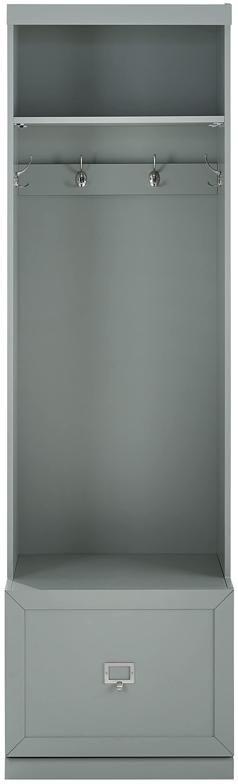 Crosley Furniture Harper Hall Tree with Storage Bench and Coat Rack Hooks for Hanging, Gray